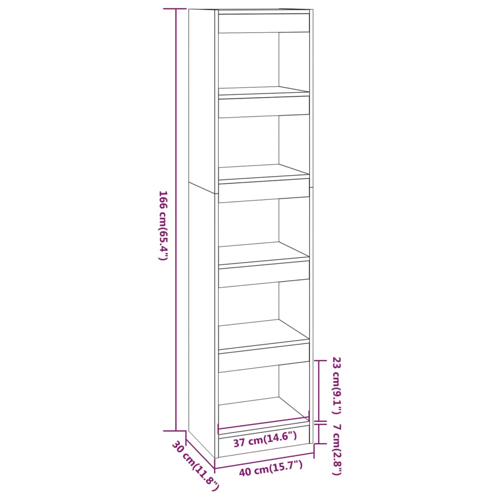 Libreria/Divisorio Grigio Cemento 40x30x166 cm | homemem39
