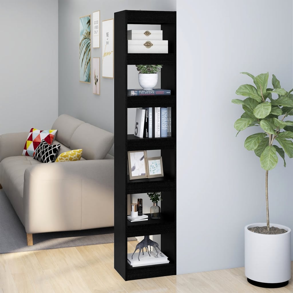 Libreria/Divisorio Nero 40x30x198 cm - homemem39