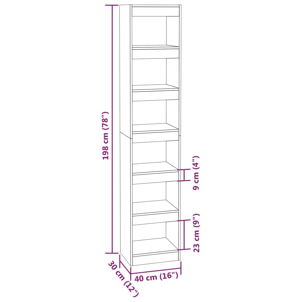 Libreria/Divisorio Grigio Cemento 40x30x198 cm | homemem39