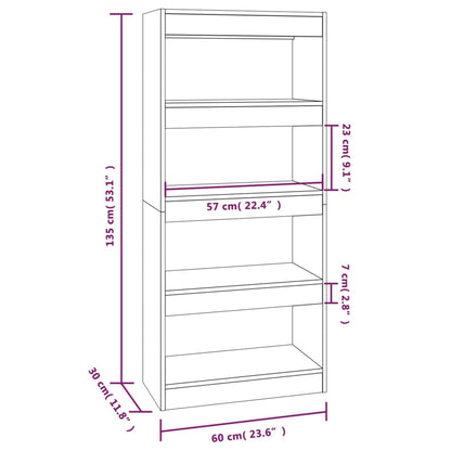 Libreria/Divisorio Grigio Cemento 60x30x135cm Legno Multistrato | homemem39