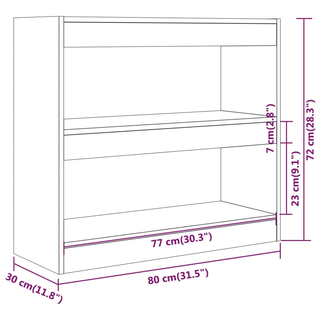 Libreria/Divisorio Bianco 80x30x72 cm | homemem39