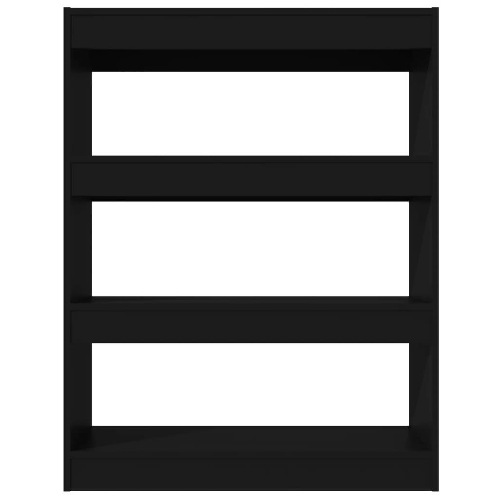 Libreria/Divisorio Nero 80x30x103 cm in Legno Multistrato