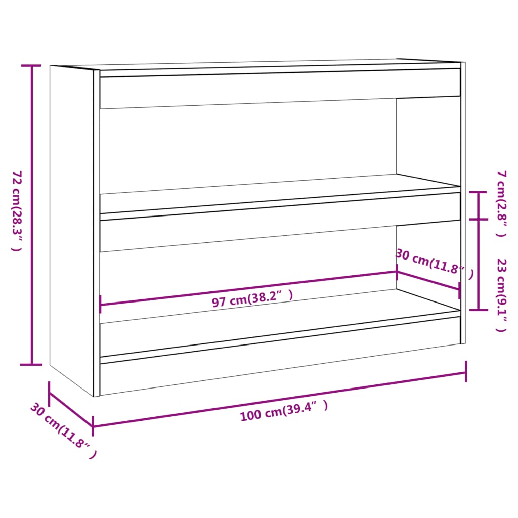Libreria/Divisorio Bianco 100x30x72 cm | homemem39