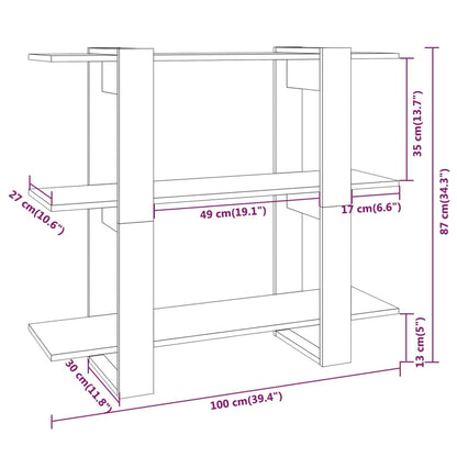 Libreria/Divisorio Rovere Fumo 100x30x87 cm | homemem39