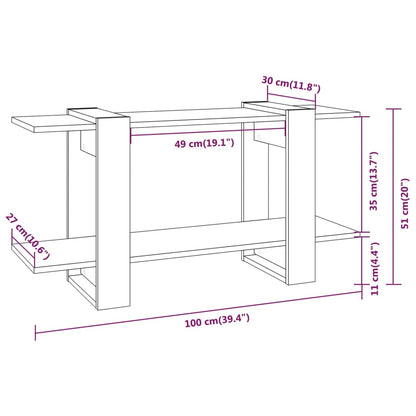Libreria Grigio Marrone 100x30x51 cm in Legno Multistrato | homemem39