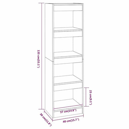 Libreria/Divisorio Grigio Sonoma 40x30x135 cm