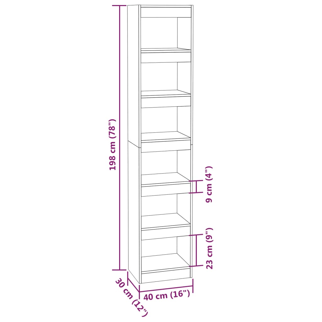 Libreria/Divisorio Grigio Sonoma 40x30x198 cm | homemem39