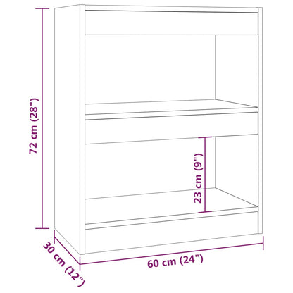 Libreria/Divisorio Rovere Fumo 60x30x72 cm | homemem39