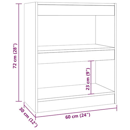 Libreria/Divisorio Rovere Fumo 60x30x72 cm