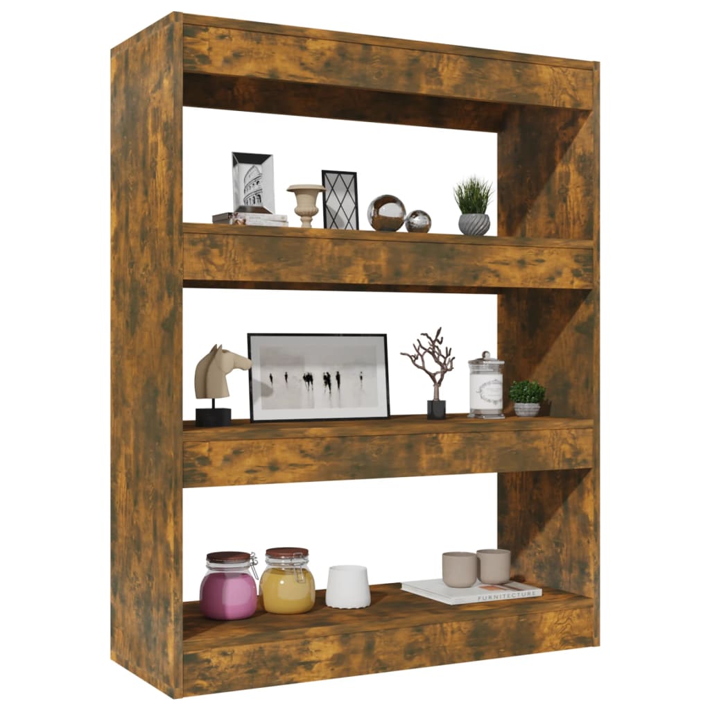 Libreria/Divisorio Rovere Fumo 80x30x103 cm Legno Multistrato | homemem39
