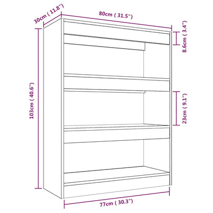 Libreria/Divisorio Rovere Fumo 80x30x103 cm Legno Multistrato | homemem39