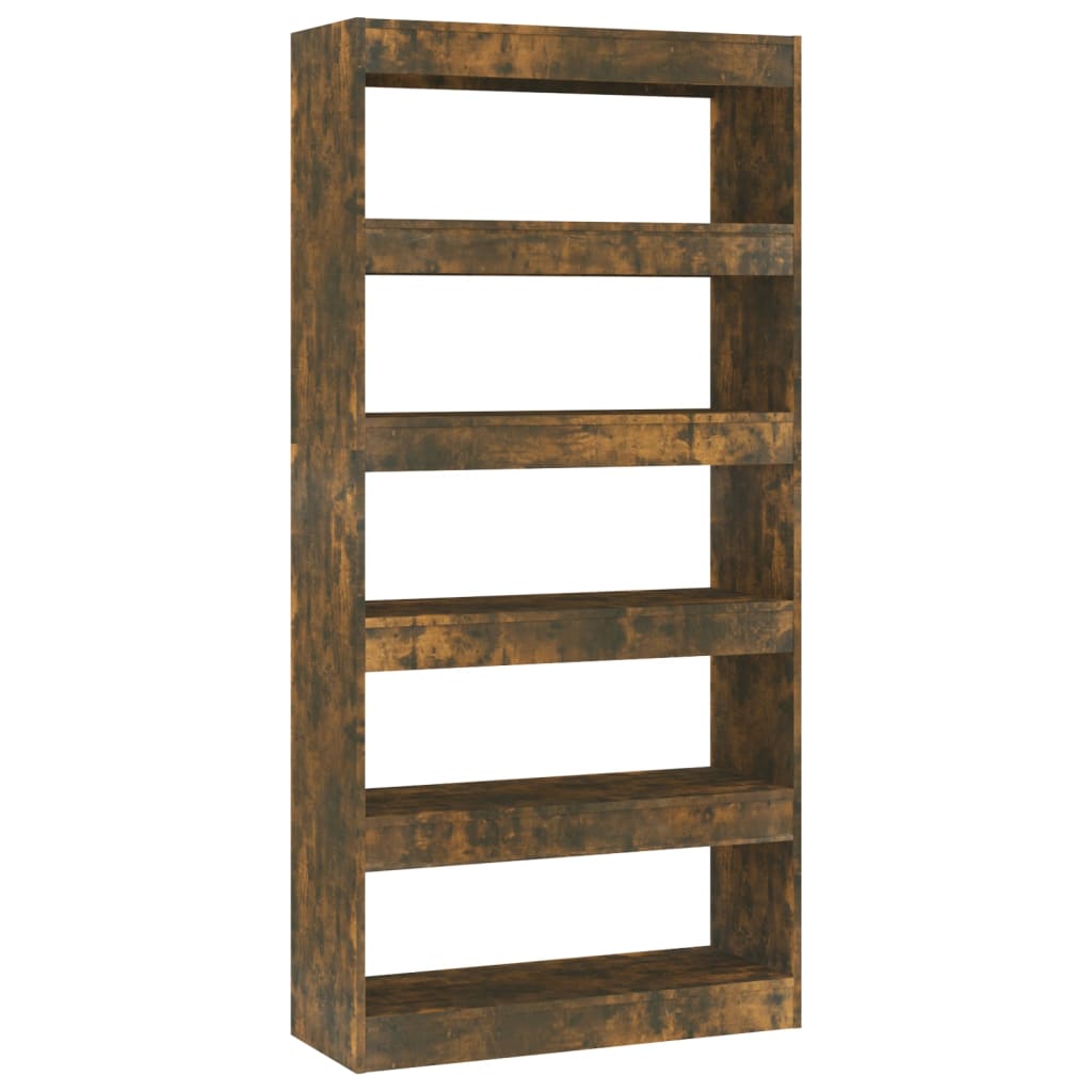 Libreria/Divisorio Rovere Fumo 80x30x166 cm in Truciolato | homemem39