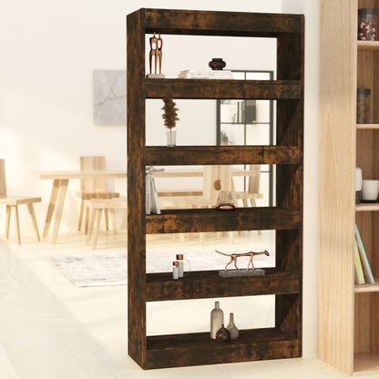 Libreria/Divisorio Rovere Fumo 80x30x166 cm in Truciolato | homemem39