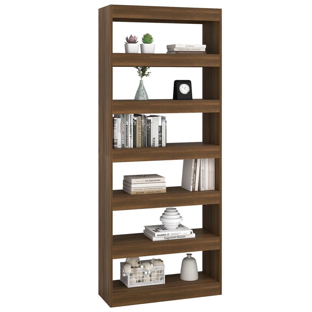 Libreria/Divisorio Rovere Marrone 80x30x198 cm in Truciolato