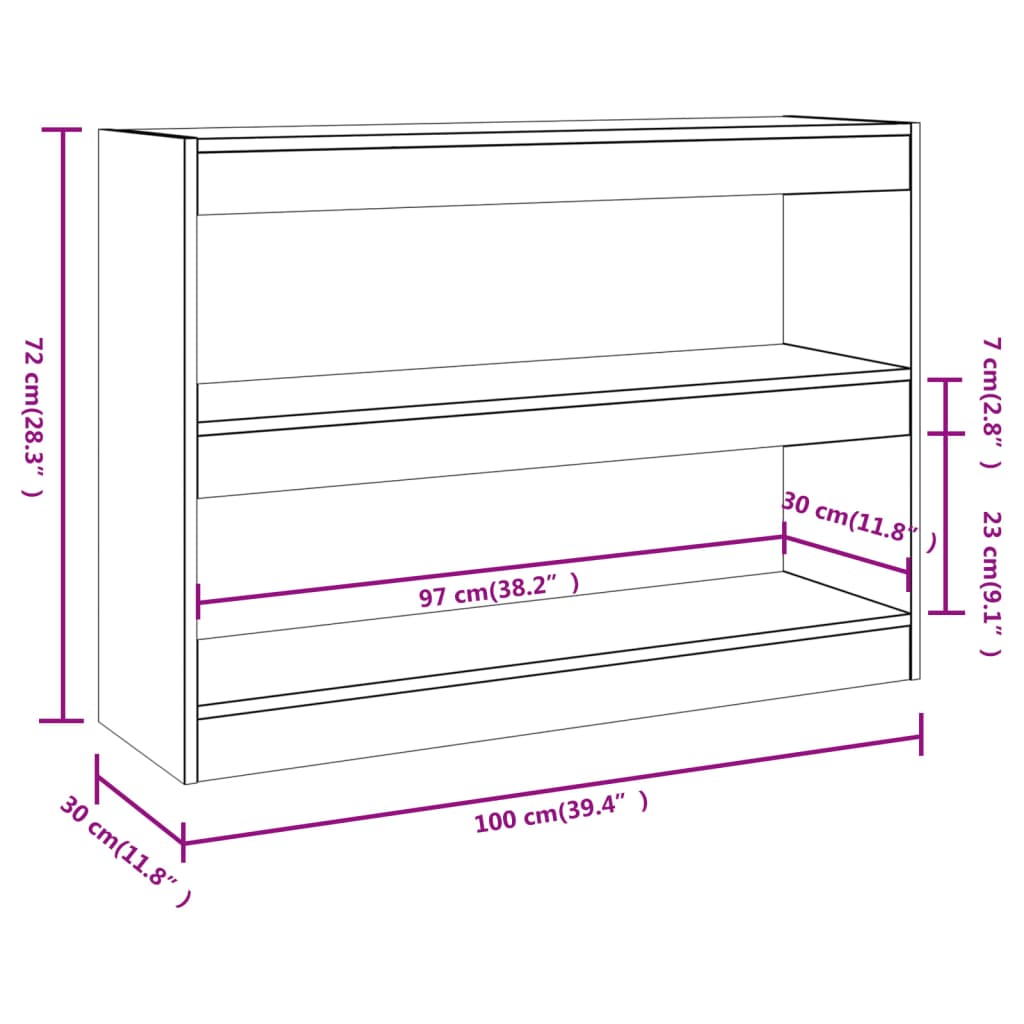 Libreria/Divisorio Grigio Sonoma 100x30x72 cm | homemem39