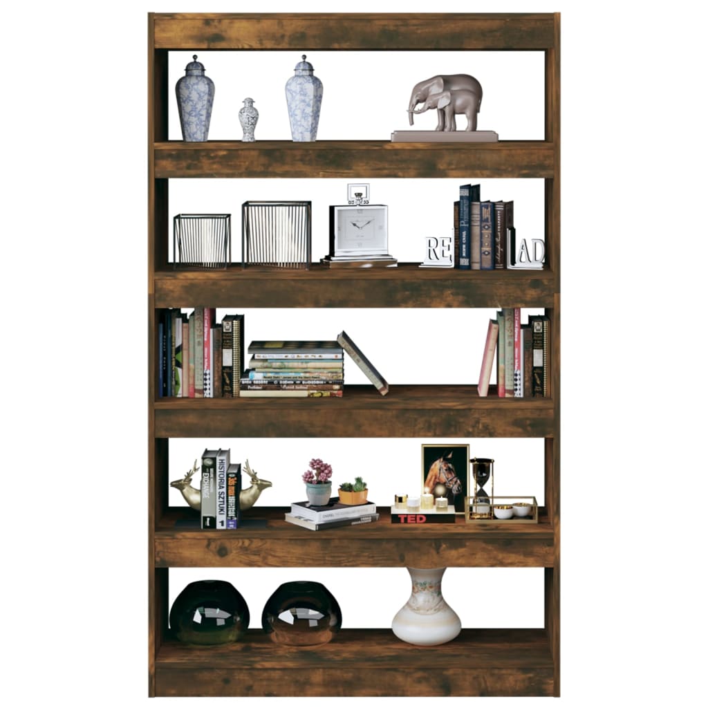 Libreria/Divisorio Rovere Fumo 100x30x166 cm - homemem39