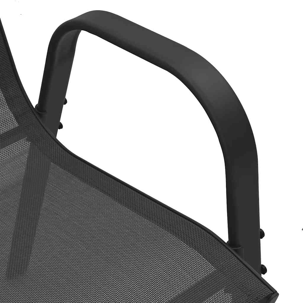 Sedie da Giardino Impilabili 6 pz in Tessuto Textilene Nero - homemem39