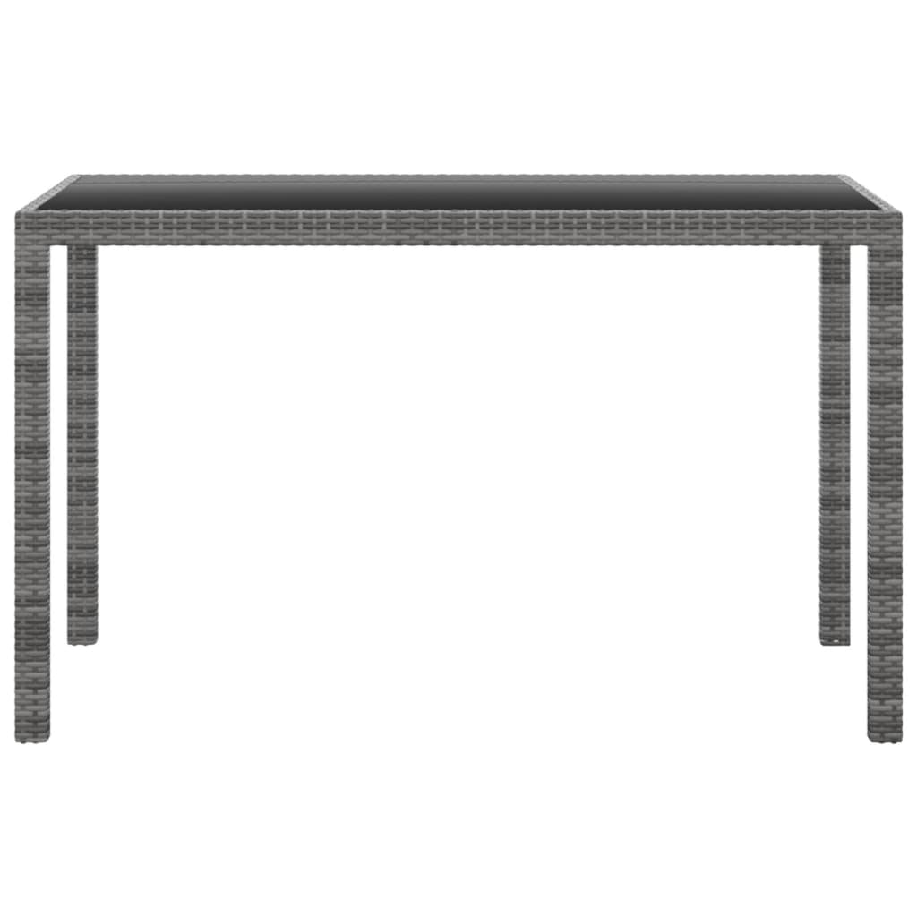 Set da Pranzo da Giardino 3 pz con Cuscini Polyrattan Grigio