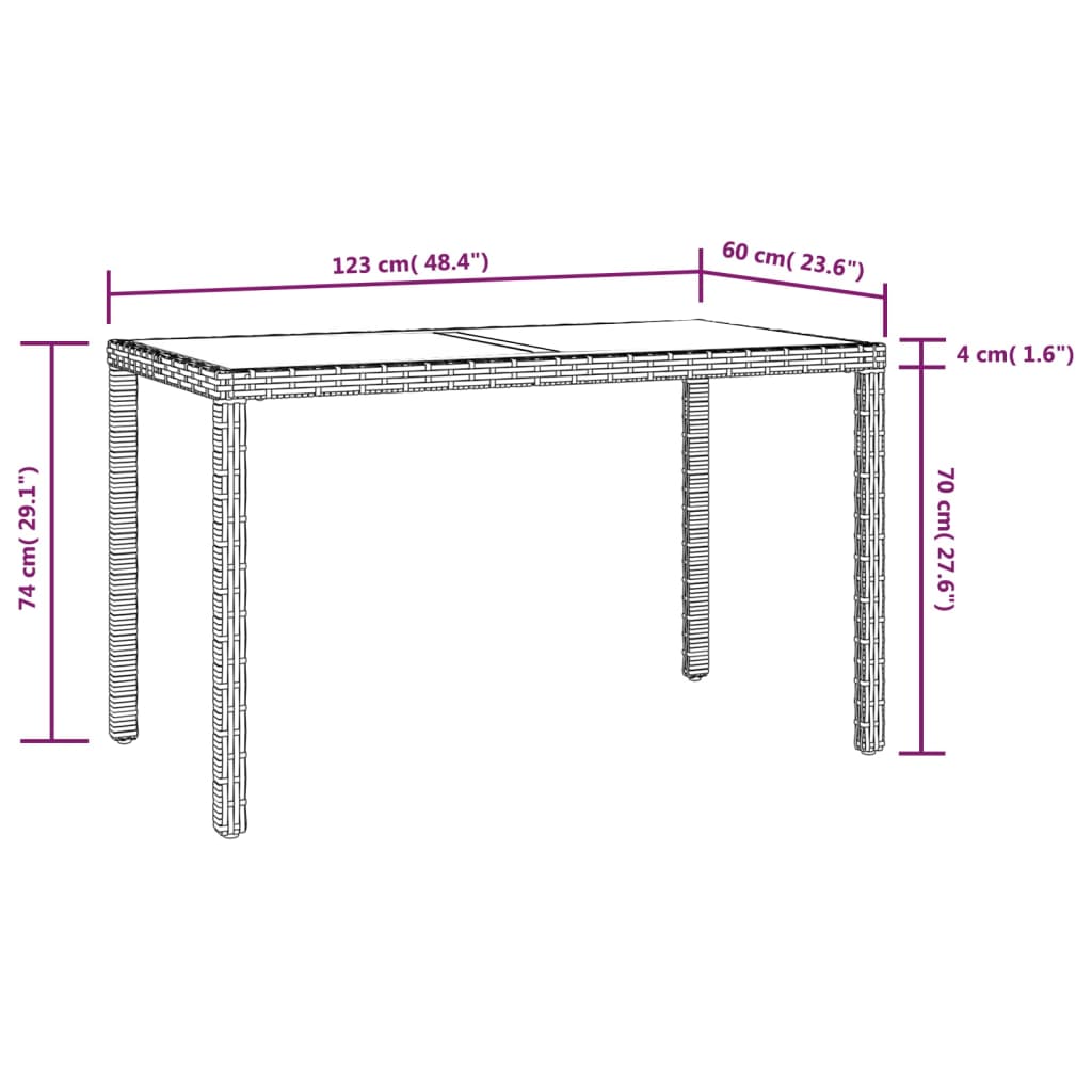 Set da Pranzo da Giardino 3 pz e Cuscini in Polyrattan Marrone | homemem39