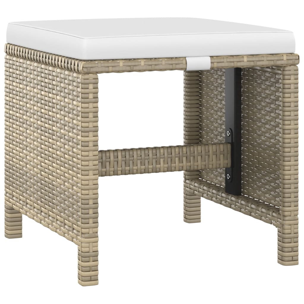 Set da Pranzo da Giardino 5 pz con Cuscini Beige in Polyrattan | homemem39
