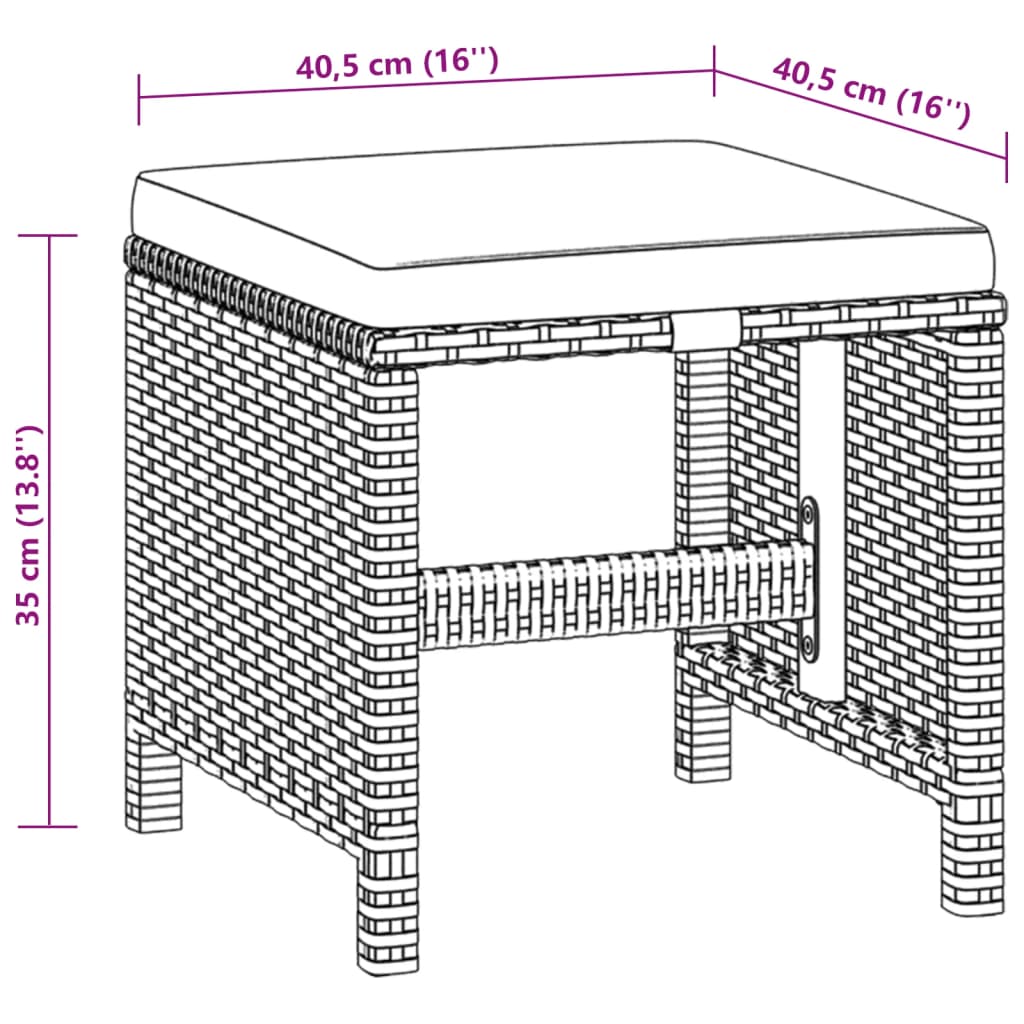 Set da Pranzo da Giardino 5 pz con Cuscini Beige in Polyrattan | homemem39