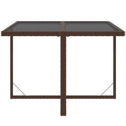 Set da Pranzo da Giardino 5pz con Cuscini in Polyrattan Marrone - homemem39