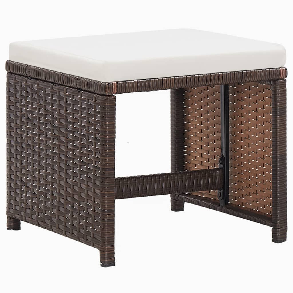 Set Divani da Giardino 9 pz con Cuscini in Polyrattan Marrone - homemem39