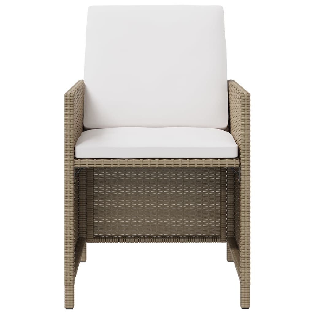 Set da Pranzo da Giardino 5 pz con Cuscini Beige in Polyrattan - homemem39