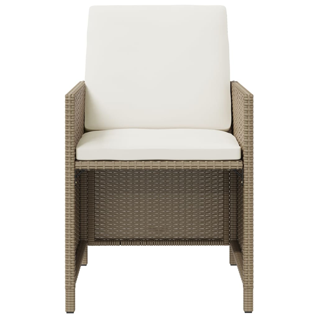 Set da Pranzo da Giardino 9 pz con Cuscini in Polyrattan Beige | homemem39
