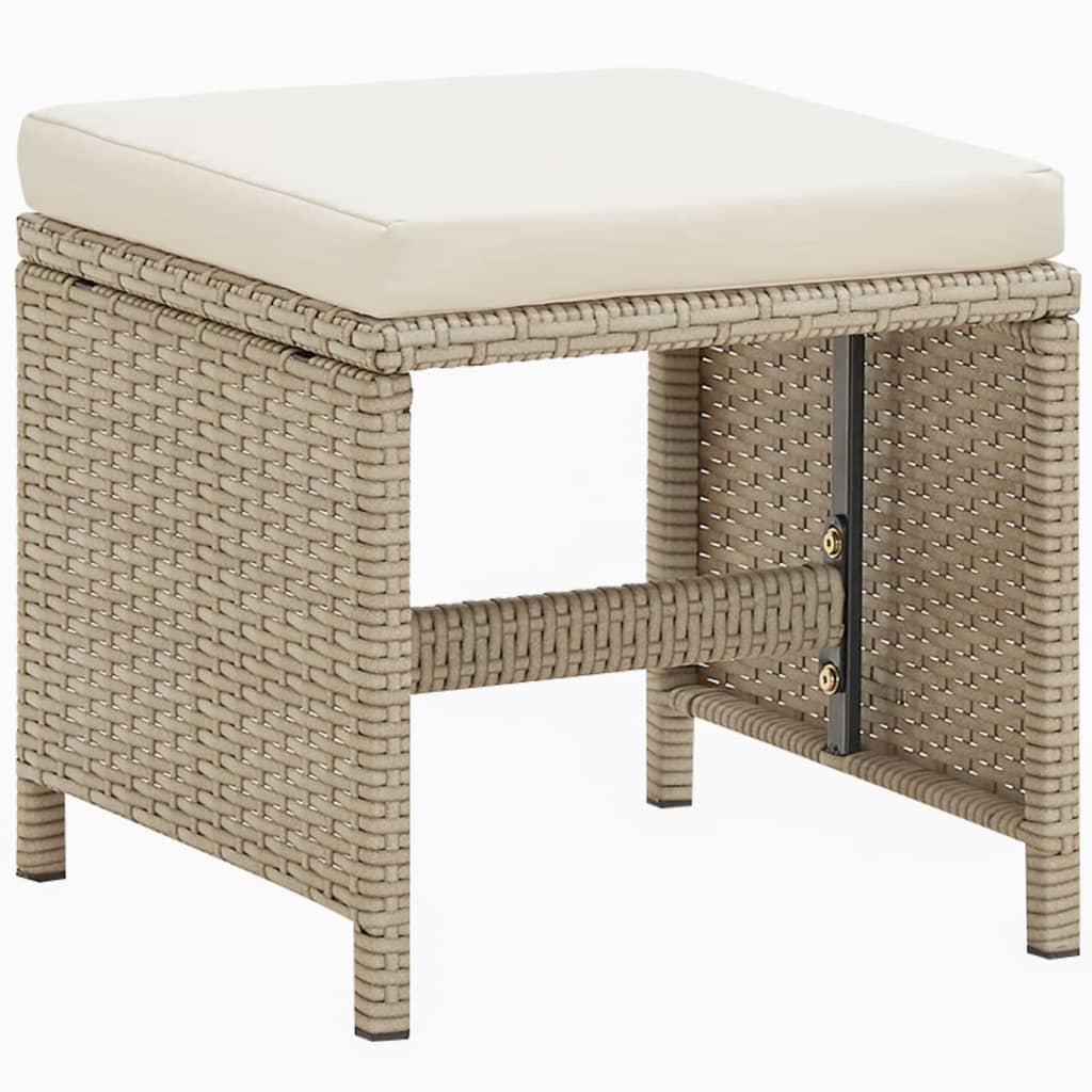 Set da Pranzo da Giardino 9 pz con Cuscini in Polyrattan Beige | homemem39