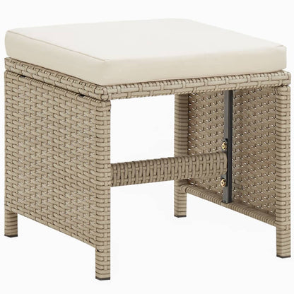 Set da Pranzo da Giardino 9 pz con Cuscini in Polyrattan Beige | homemem39