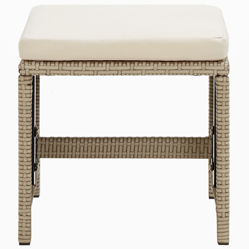Set da Pranzo da Giardino 9 pz con Cuscini in Polyrattan Beige | homemem39