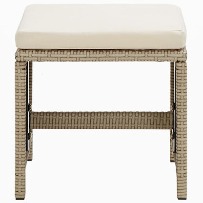 Set da Pranzo da Giardino 9 pz con Cuscini in Polyrattan Beige | homemem39