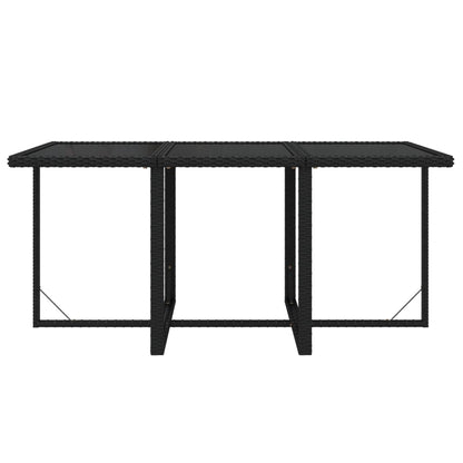Set da Pranzo da Giardino 7 pz Nero con Cuscini in Polyrattan | homemem39