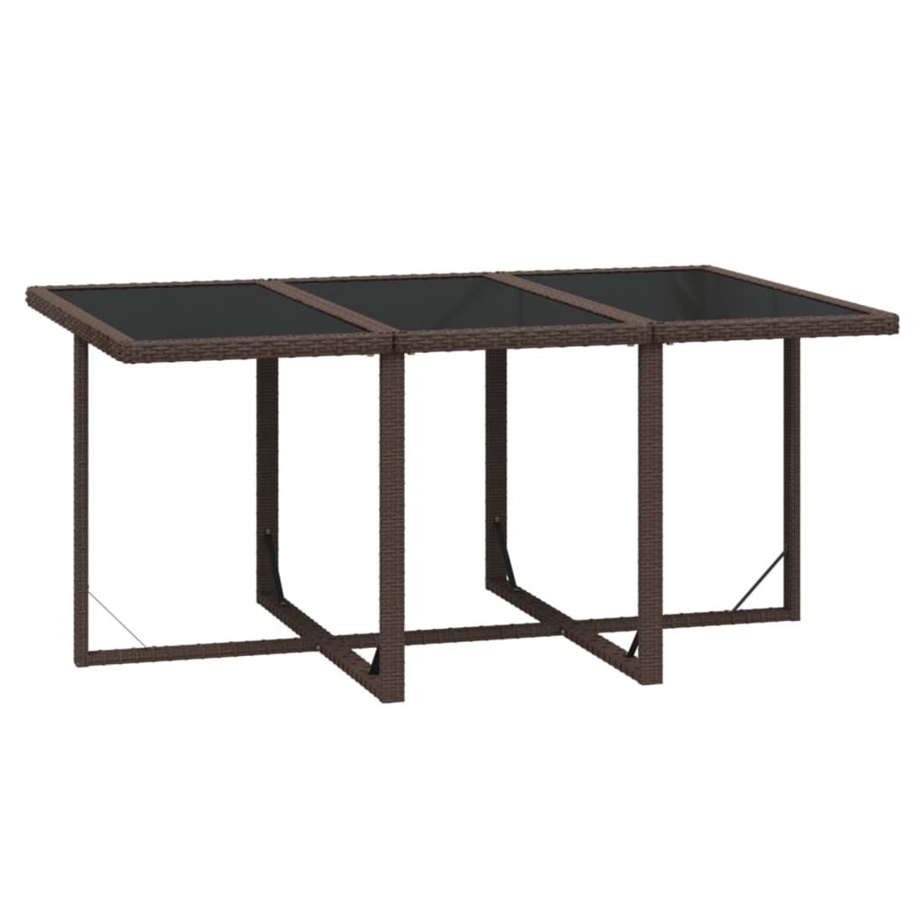 Set da Pranzo da Giardino 7 pz con Cuscini Polyrattan Marrone | homemem39