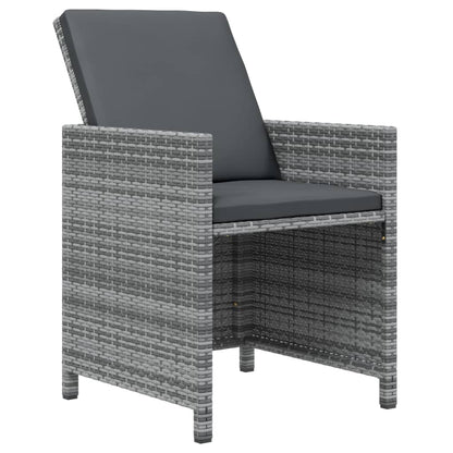 Set da Pranzo da Giardino 7 pz con Cuscini in Polyrattan Grigio | homemem39