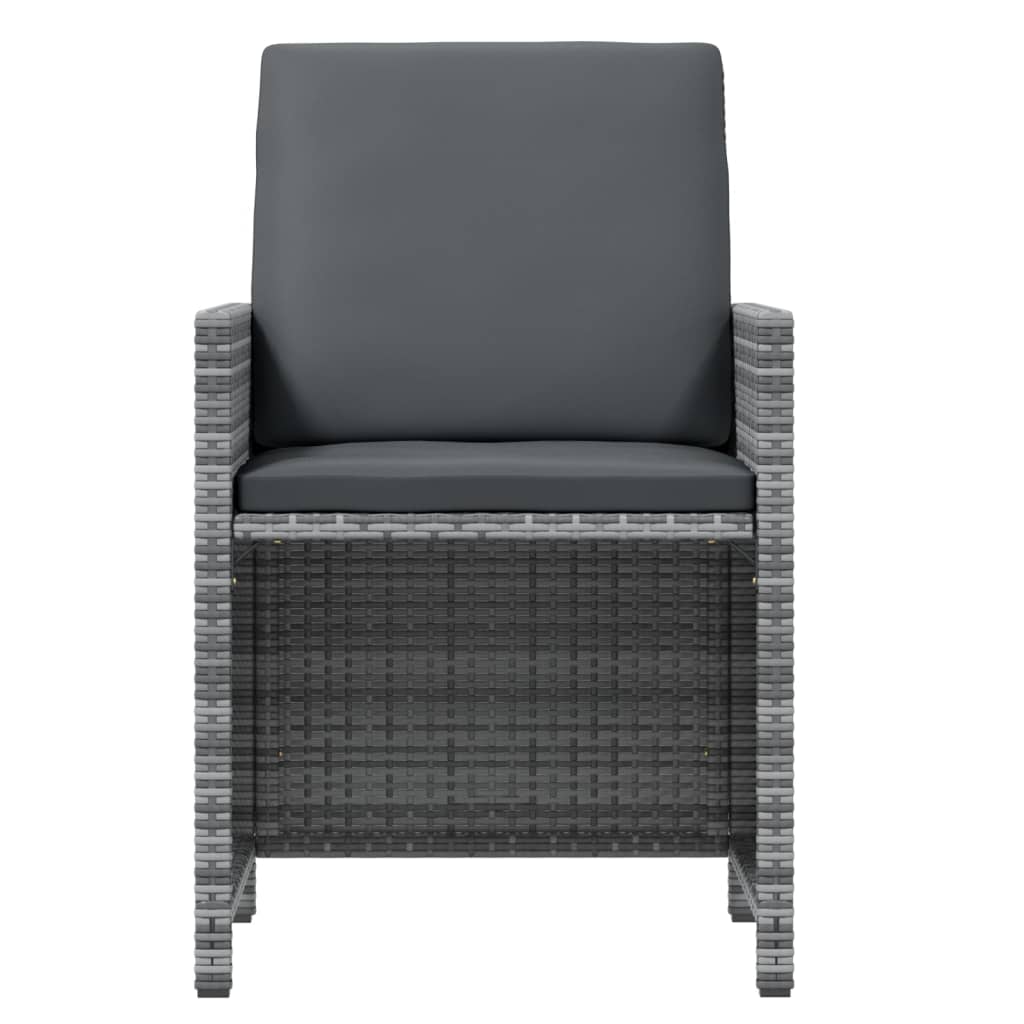 Set da Pranzo da Giardino 7 pz con Cuscini in Polyrattan Grigio | homemem39