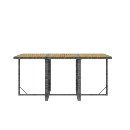 Set da Pranzo da Giardino 7 pz con Cuscini in Polyrattan Grigio | homemem39