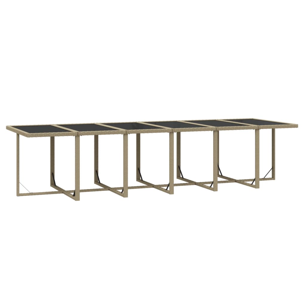 Set da Pranzo per Giardino 17pz con Cuscini in Polyrattan Beige | homemem39