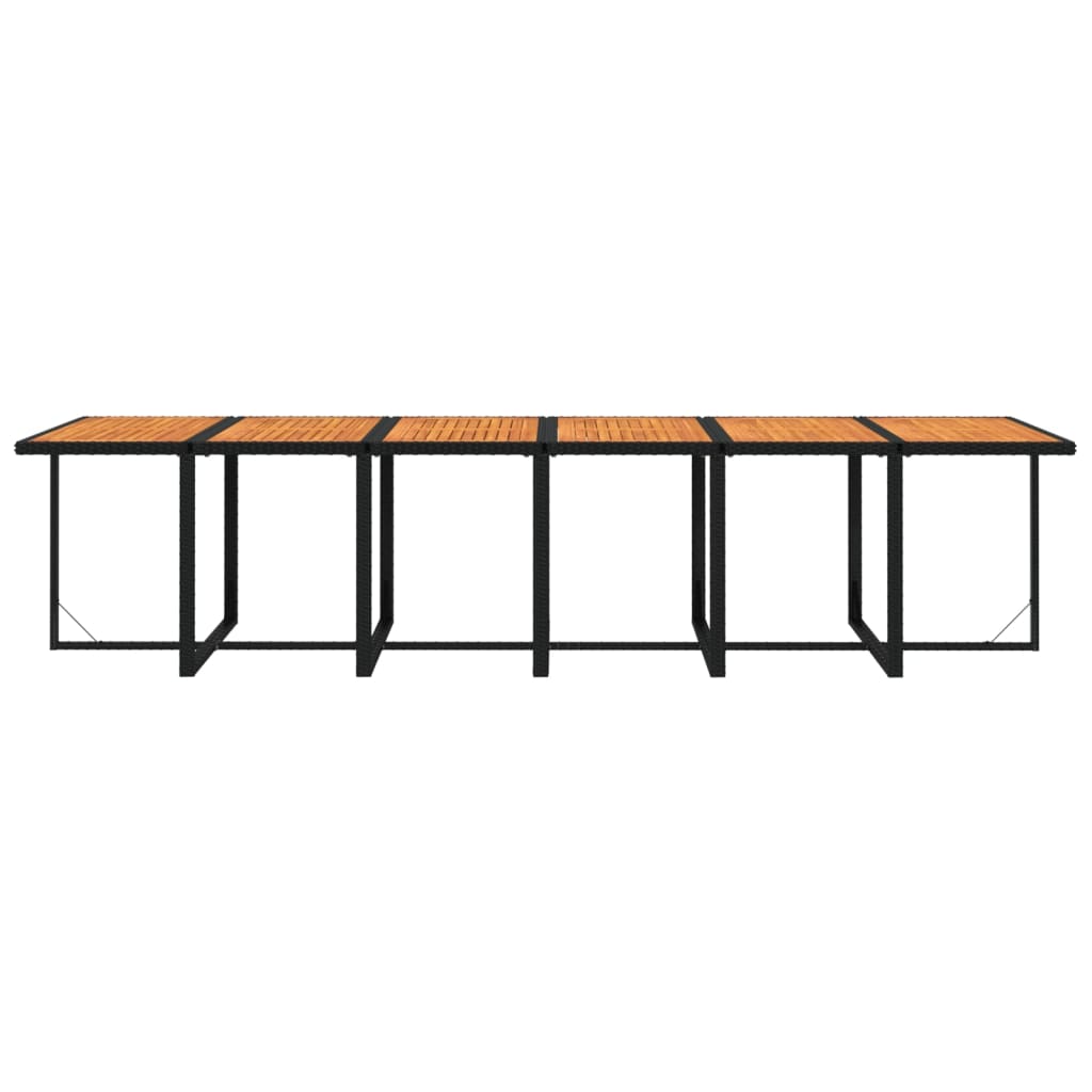 Set da Pranzo per Giardino 13 pz con Cuscini in Polyrattan Nero | homemem39