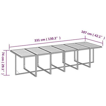 Set da Pranzo per Giardino 13 pz con Cuscini in Polyrattan Nero | homemem39
