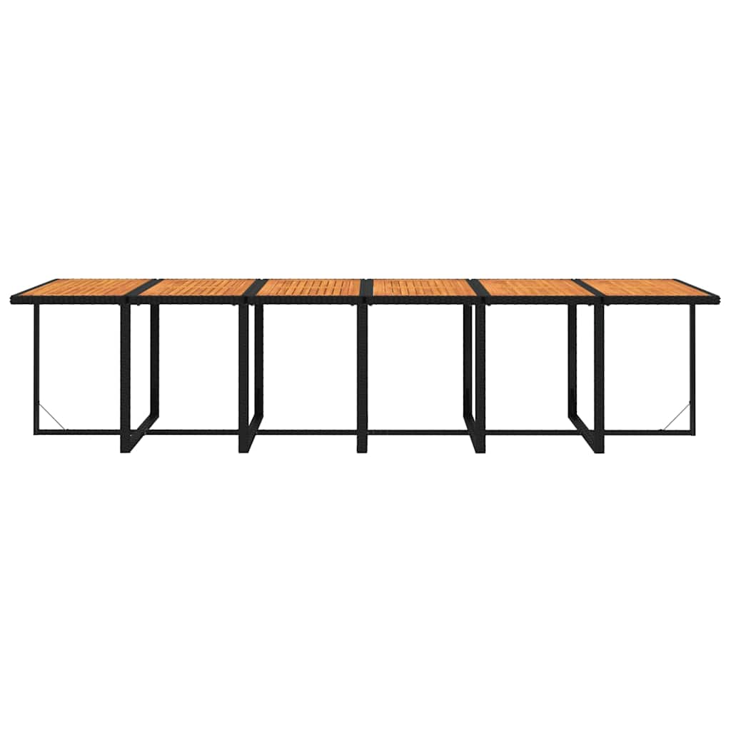 Set da Pranzo per Giardino 17 pz con Cuscini in Polyrattan Nero
