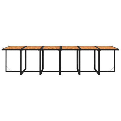Set da Pranzo per Giardino 17 pz con Cuscini in Polyrattan Nero