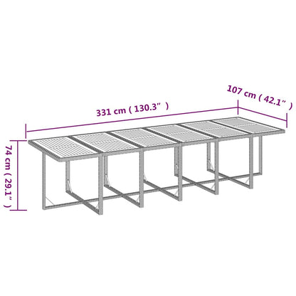 Set da Pranzo per Giardino 17 pz con Cuscini in Polyrattan Nero