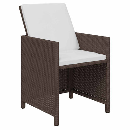Set da Pranzo da Giardino 17 pz con Cuscini Marrone Polyrattan | homemem39