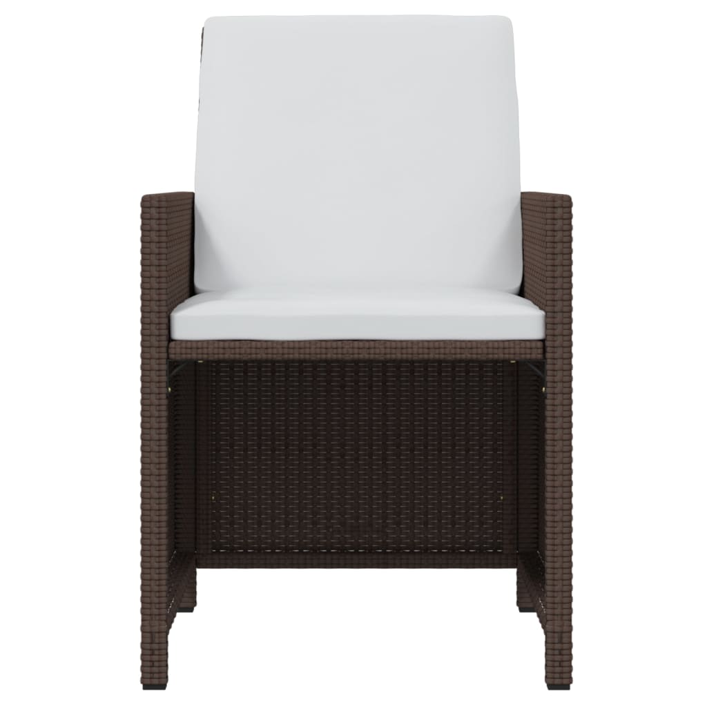 Set da Pranzo da Giardino 17 pz con Cuscini Marrone Polyrattan | homemem39
