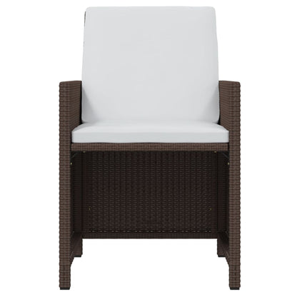 Set da Pranzo da Giardino 17 pz con Cuscini Marrone Polyrattan | homemem39