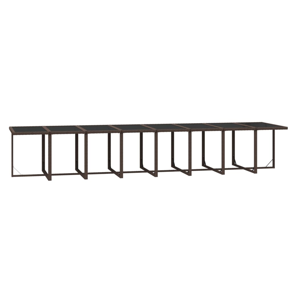 Set da Pranzo da Giardino 17 pz con Cuscini Marrone Polyrattan | homemem39