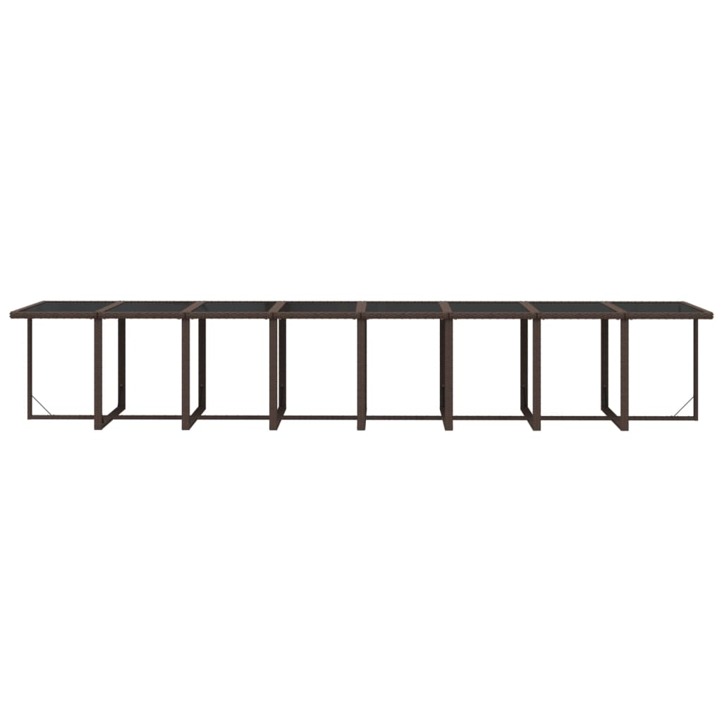 Set da Pranzo da Giardino 17 pz con Cuscini Marrone Polyrattan | homemem39