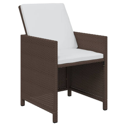 Set da Pranzo per Giardino 21pz con Cuscini Polyrattan Marrone